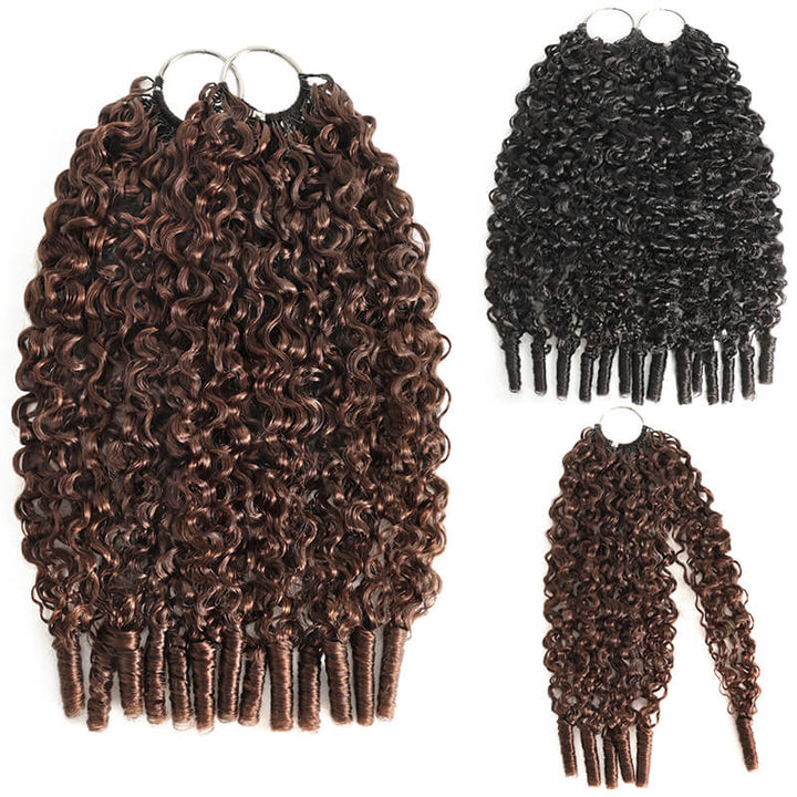 5Packs Crochet Hair Deal-2Mixed Colors Highlight Feather Crochet Human Hair Extensions in Multiple Textures Available