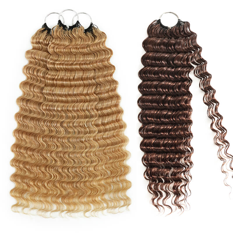 5Packs Crochet Hair Deal-2Mixed Colors Highlight Feather Crochet Human Hair Extensions in Multiple Textures Available