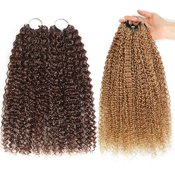 5Packs Crochet Hair Deal-2Mixed Colors Highlight Feather Crochet Human Hair Extensions in Multiple Textures Available
