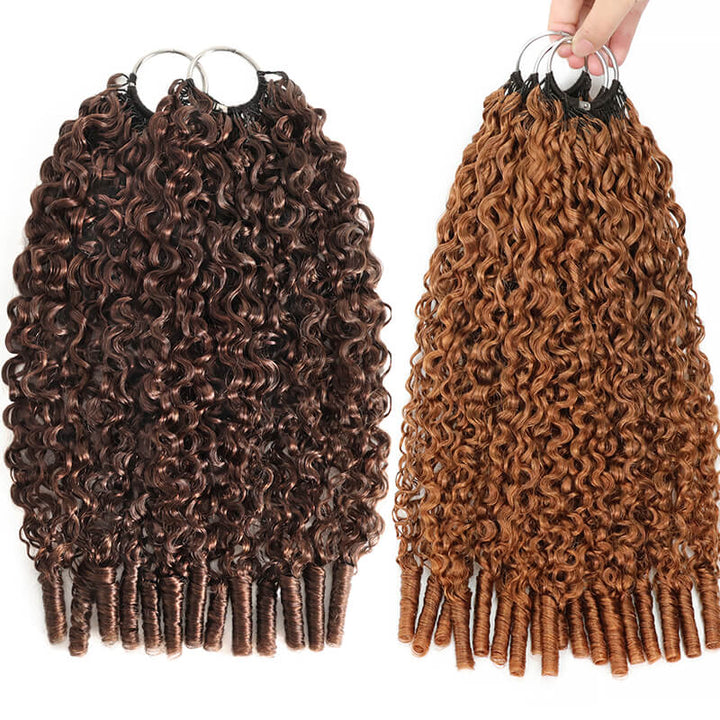 5Packs Crochet Hair Deal-2Mixed Colors Highlight Feather Crochet Human Hair Extensions in Multiple Textures Available