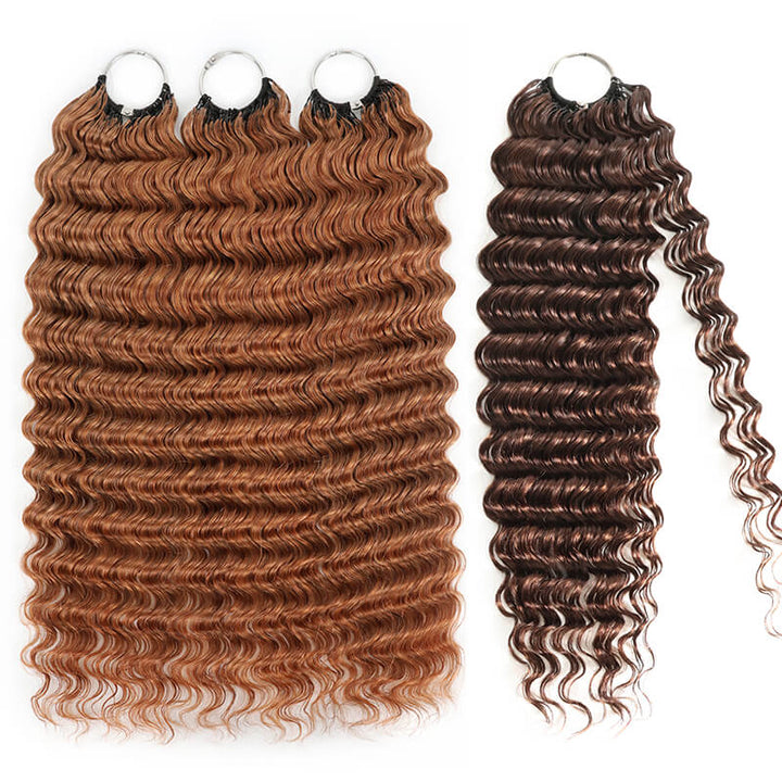 5Packs Crochet Hair Deal-2Mixed Colors Highlight Feather Crochet Human Hair Extensions in Multiple Textures Available