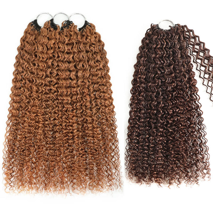 5Packs Crochet Hair Deal-2Mixed Colors Highlight Feather Crochet Human Hair Extensions in Multiple Textures Available