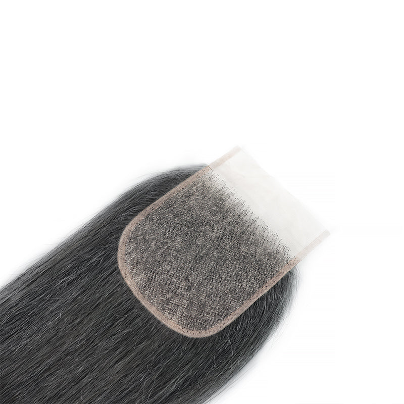 New In Dark Salt and Pepper Straight Closure Natural Grey 5x5 HD Transparent Lace Closure 100% Unprocessed Virgin Human Hair
