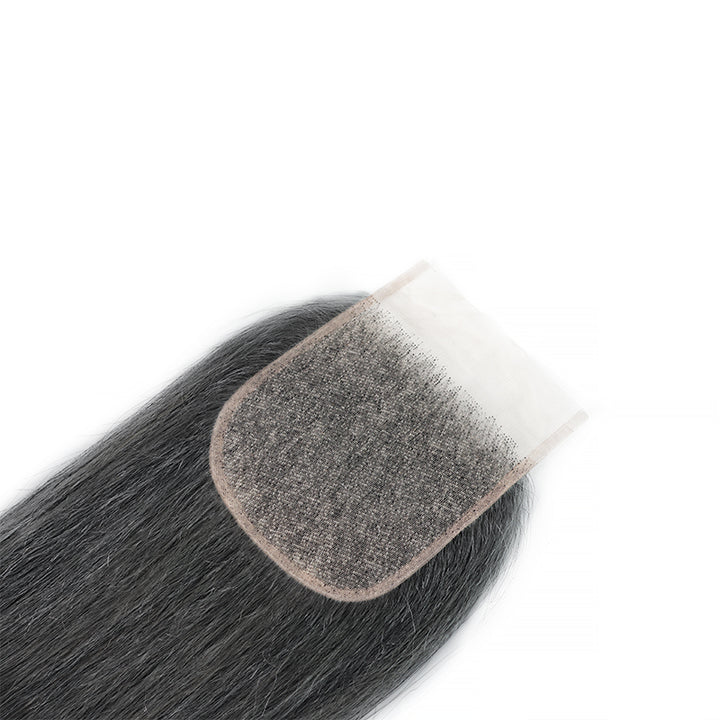 New In Dark Salt and Pepper Straight Closure Natural Grey 5x5 HD Transparent Lace Closure 100% Unprocessed Virgin Human Hair