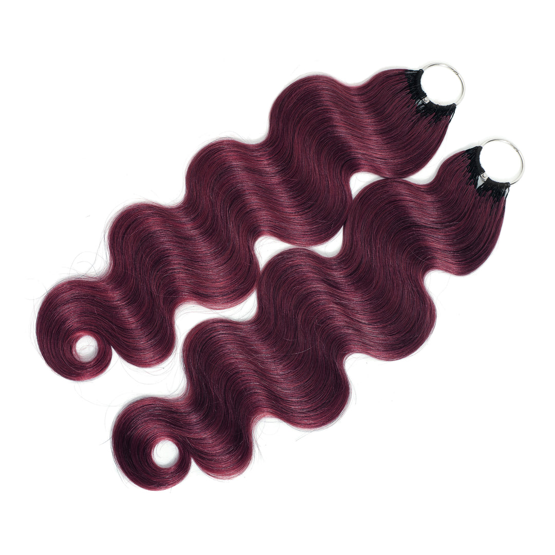 99J Burgundy Body Wave Crochet Human Hair for Boho Braids Invisible Miracle Knots Style