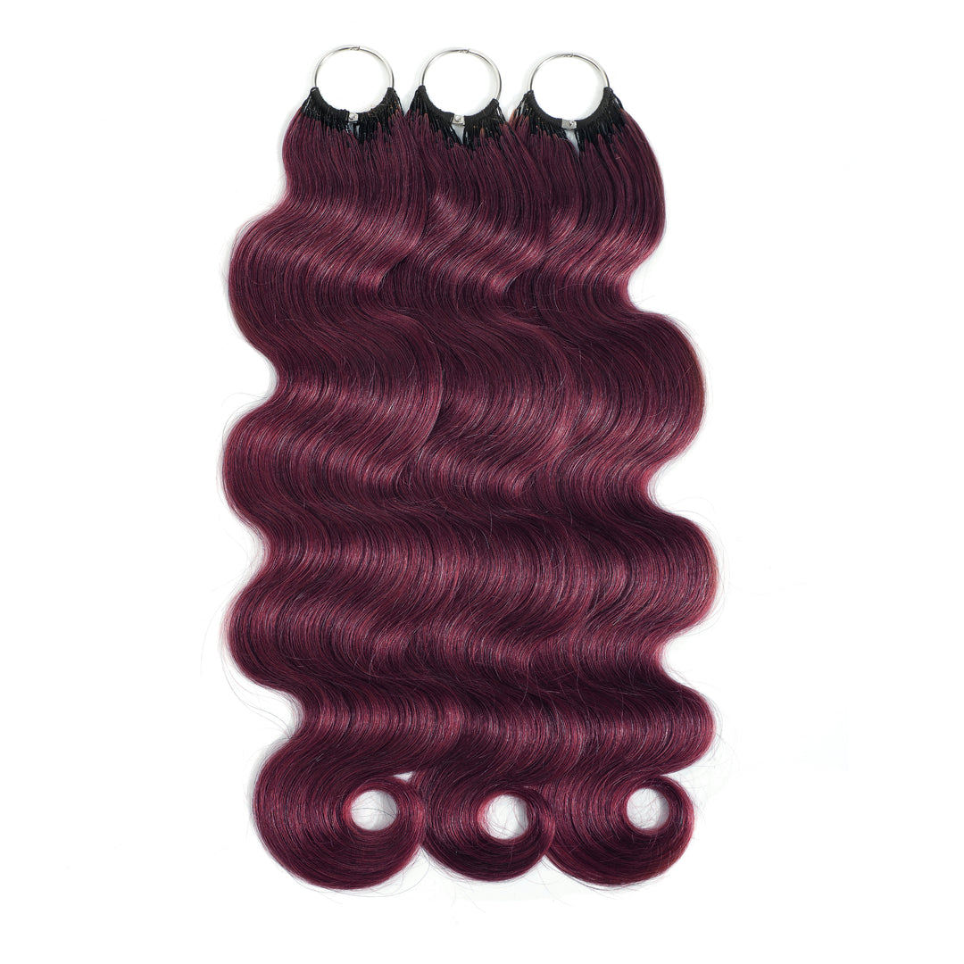 99J Burgundy Body Wave Crochet Human Hair for Boho Braids Invisible Miracle Knots Style