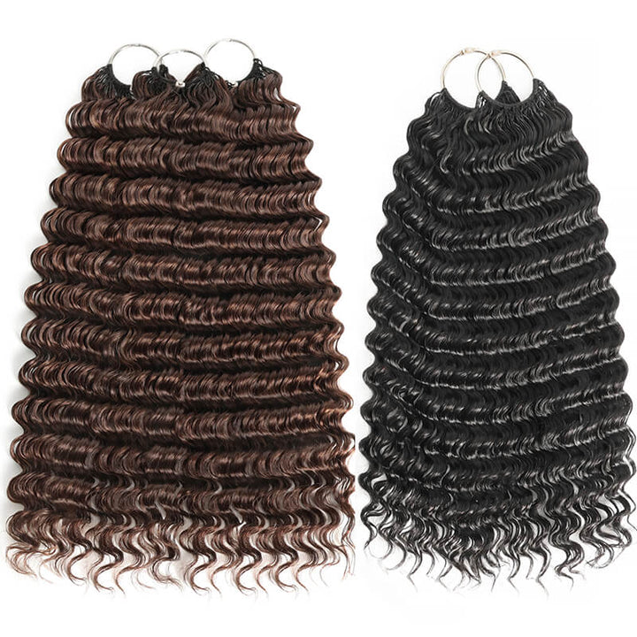 5Packs Crochet Hair Deal-2Mixed Colors Highlight Feather Crochet Human Hair Extensions in Multiple Textures Available