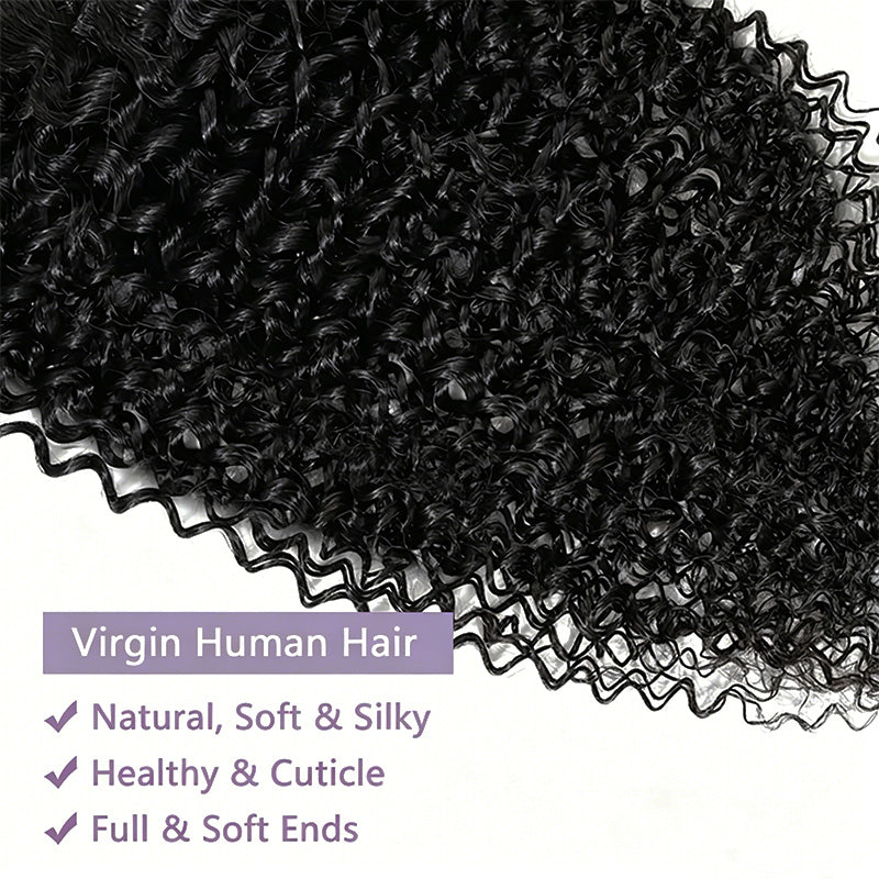 Jerry Curly Seamless Clip In Human Hair Extensions For Black Women 8 Pcs/pack Natural Volume & Looking