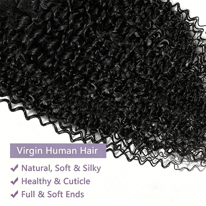 Jerry Curly Seamless Clip In Human Hair Extensions For Black Women 8 Pcs/pack Natural Volume & Looking
