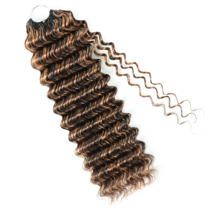 P1B/30 Highlight Deep Wave Crochet Human Hair Miracle Konts Feather Human Hair Extension