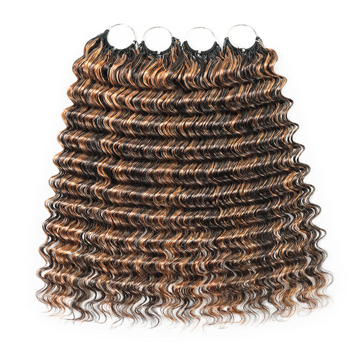 P1B/30 Highlight Deep Wave Crochet Human Hair Miracle Konts Feather 100% Human Hair Extension
