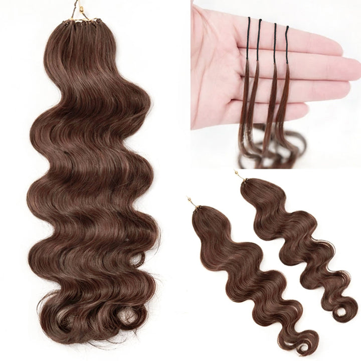 RhisoHair Multiple Colors Available Body Wave Feather Crochet Human Hair Extensions for Braiding