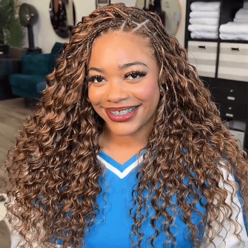 #4 Deep Wave Crochet Hair Machine Made Feather Human Hair Extension