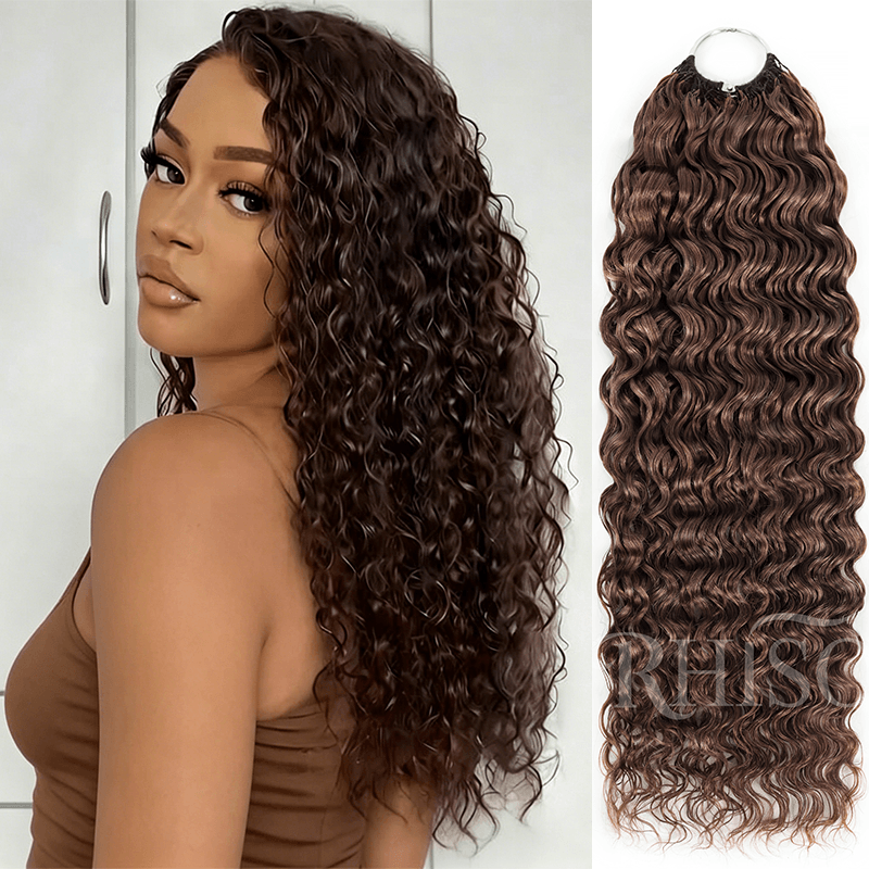 RhisoHair Multiple Colors Available Water Wave Feather Crochet Human Hair Extensions for Braiding