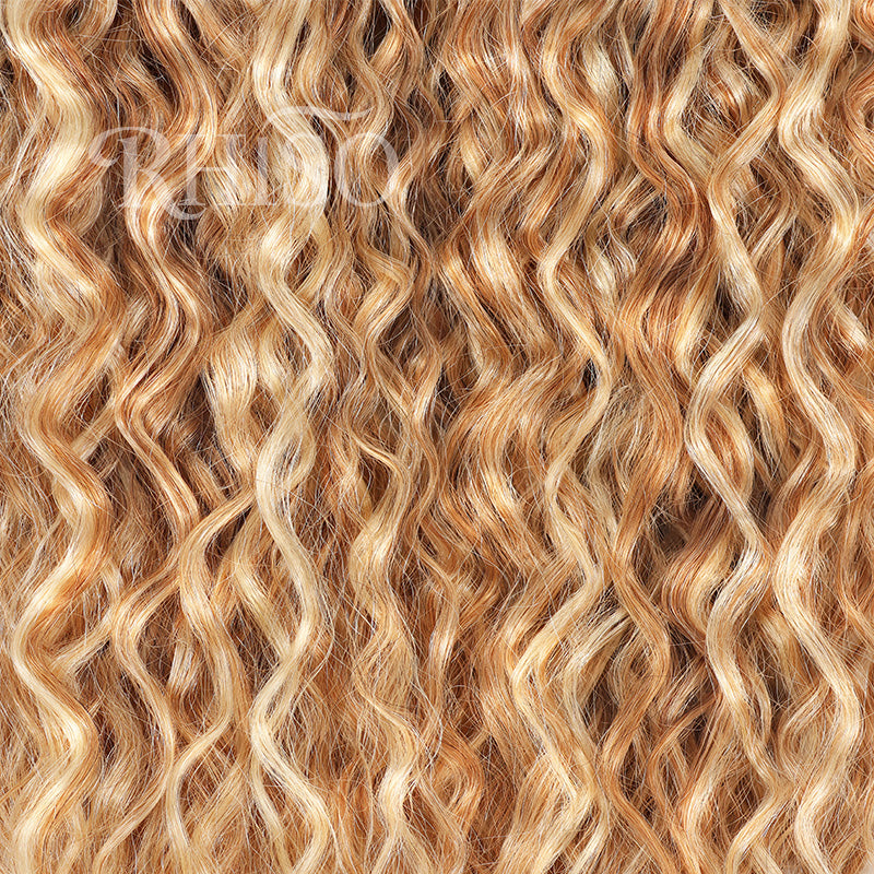 P27/613 Honey Blonde Highlight Super Wave Human Hair Bundles Double Weft Virgin Remy Hair Extensions-RhisoHair