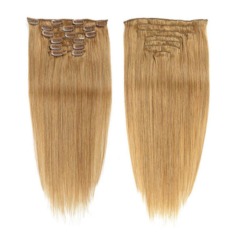 P1B/613 Highlight Straight Seamless Clip In Human Hair Extensions For Black Women 8 /16 Pieces 120G /240G