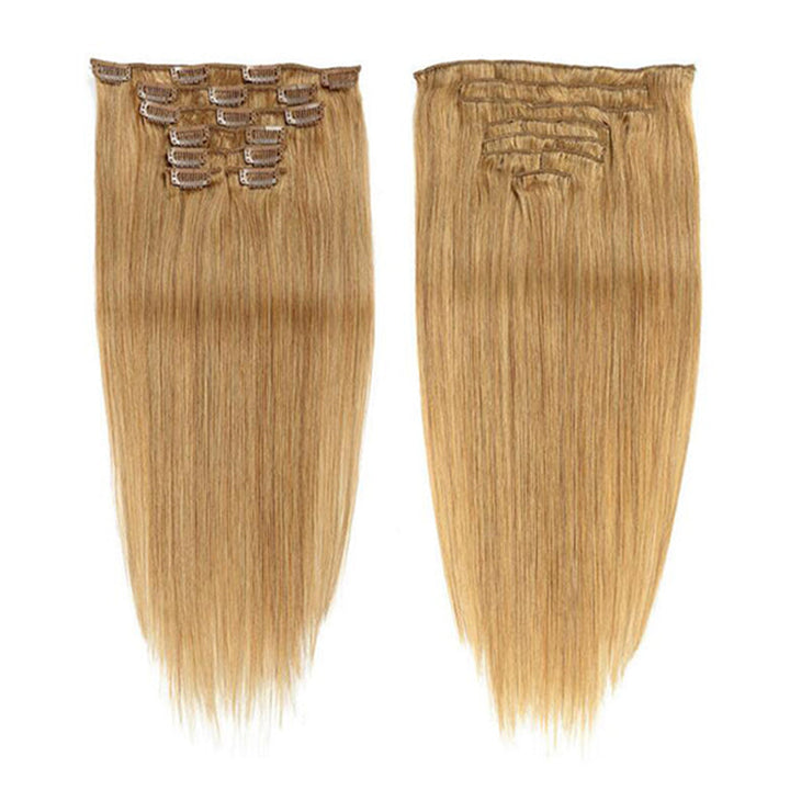 P1B/613 Highlight Straight Seamless Clip In Human Hair Extensions For Black Women 8 /16 Pieces 120G /240G