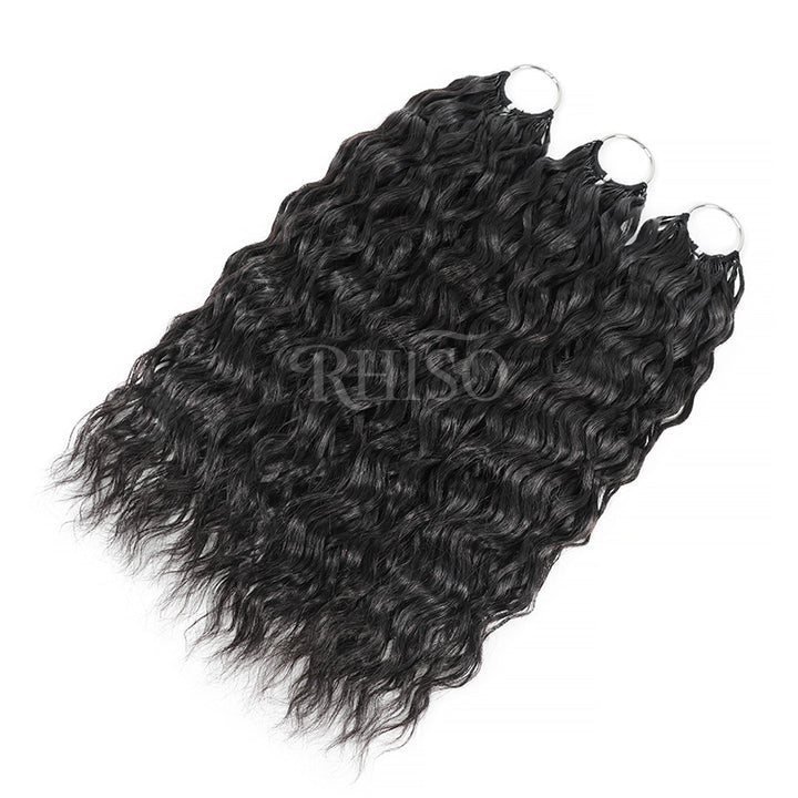 Natural Black Super Wave Miracle Knots Crochet Hair Machine Made Feather Human Hair Extension