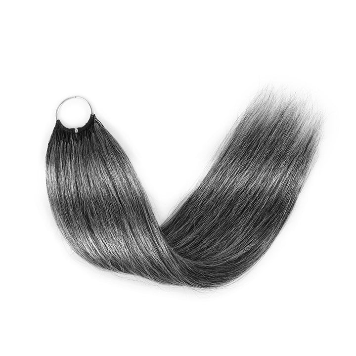 #44 Deep Salt & Pepper Color Miracle Konts Straight Crochet Hair Pre-Separated Feather 100% Human Hair Extension for Black Woman