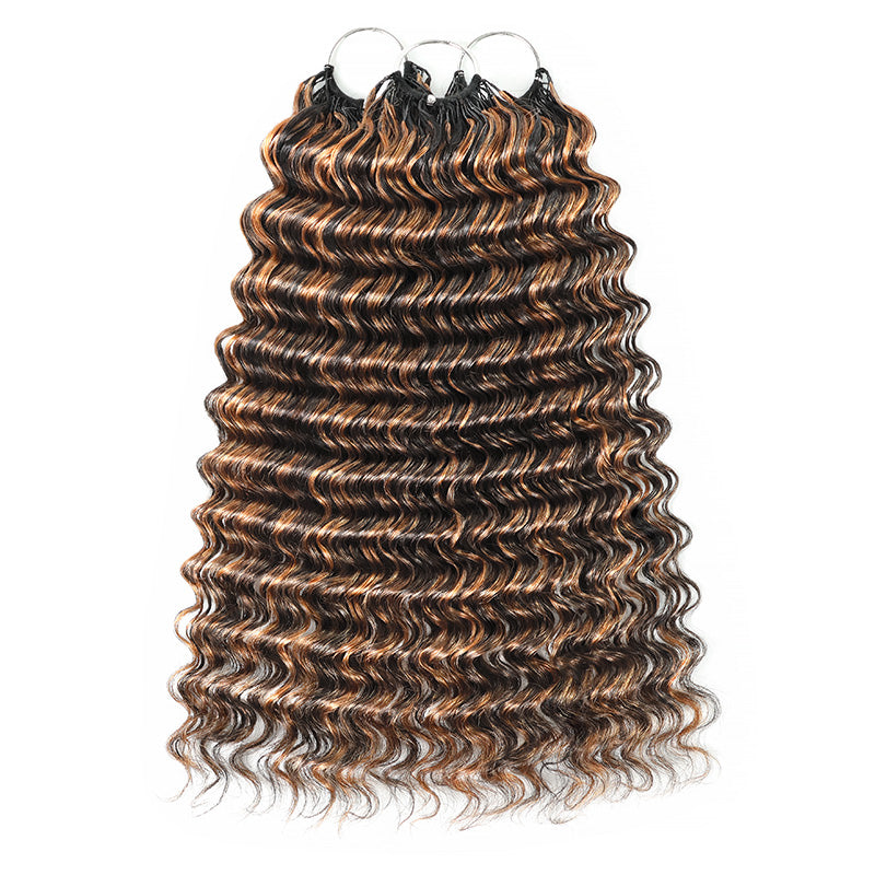 P1B/30 Highlight Deep Wave Crochet Human Hair Miracle Konts Feather 100% Human Hair Extension