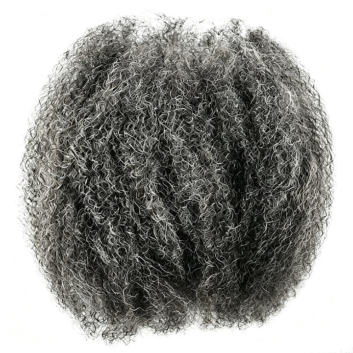 Dark Salt & Pepper Afro kinky Bulk Hair Extensions For Braiding Dreadlock Human Hair—RhisoHair