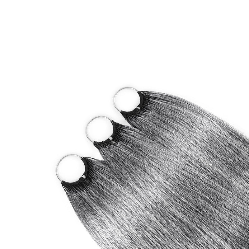 Salt & Pepper Straight Crochet Hair Miracle Konts Feather 100% Human Hair Extension for Boho Braids-RHISO
