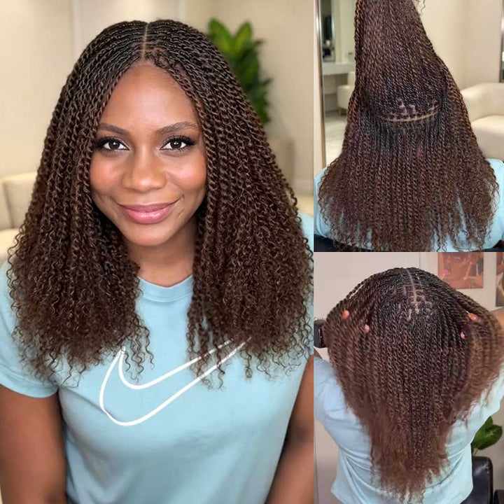30 Copper Brown Afro kinky Bulk Hair Extensions For Braiding Dreadlock Human Hair—RhisoHair
