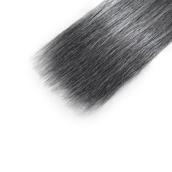 RHISO New In Deep Salt & Pepper Gray Straight Bulk Human Hair for Boho Braids 100% Human Hair