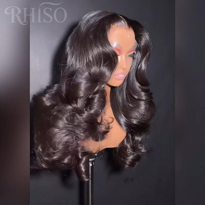 Natural Black Spring Bouncy Curl Human Hair Wig 6x6/13x6 Transparent Lace Frontal Wig 300% Density