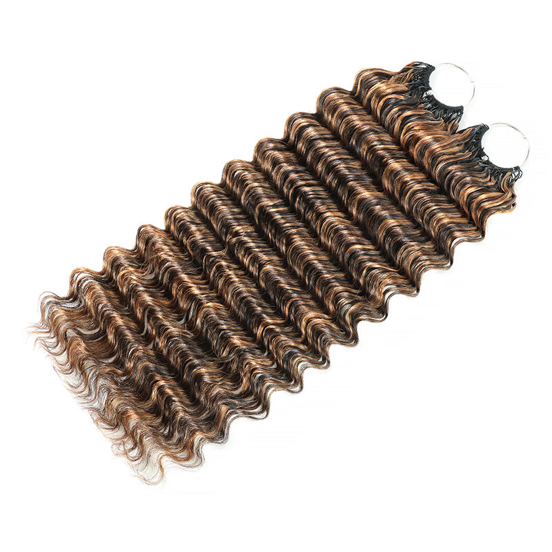 P1B/30 Highlight Deep Wave Crochet Human Hair Miracle Konts Feather Human Hair Extension