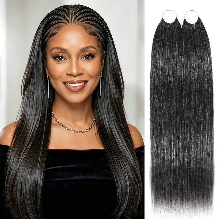 #280 Rich Salt & Pepper Miracle Konts Straight Crochet Hair Pre-Separated Feather Human Hair Extension for Black Woman
