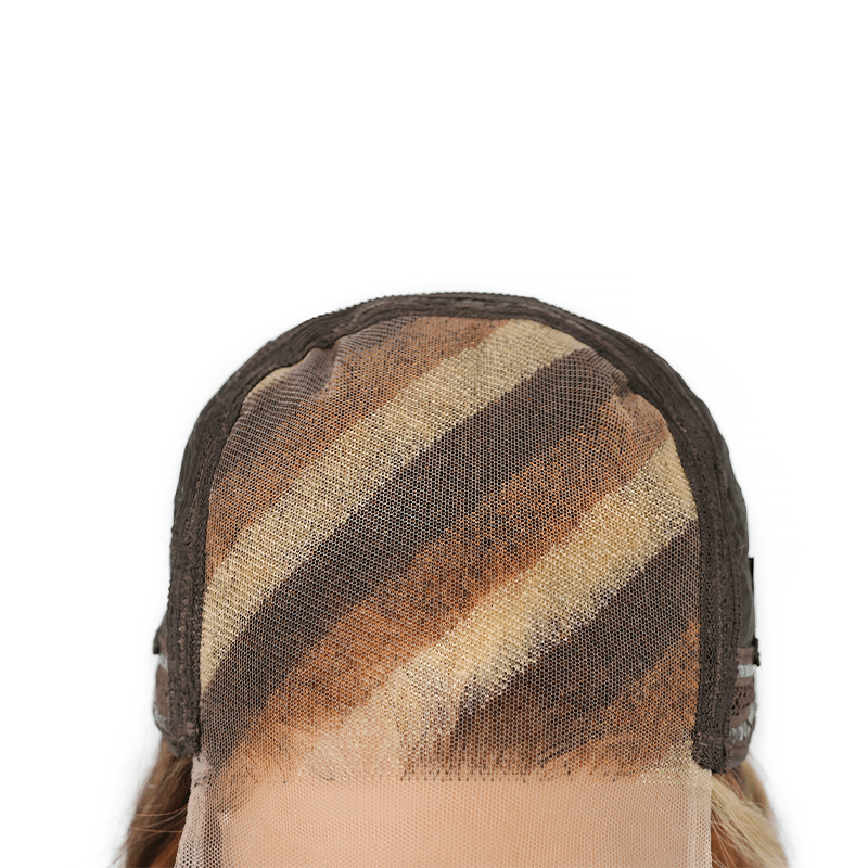 RhisoHair Mix Brown P4/27/613 Highlight Body Wave Wig 5x5 Pull To Go Glueless Human Hair Wig With Invisible Adjustable Drawstring 300% Density
