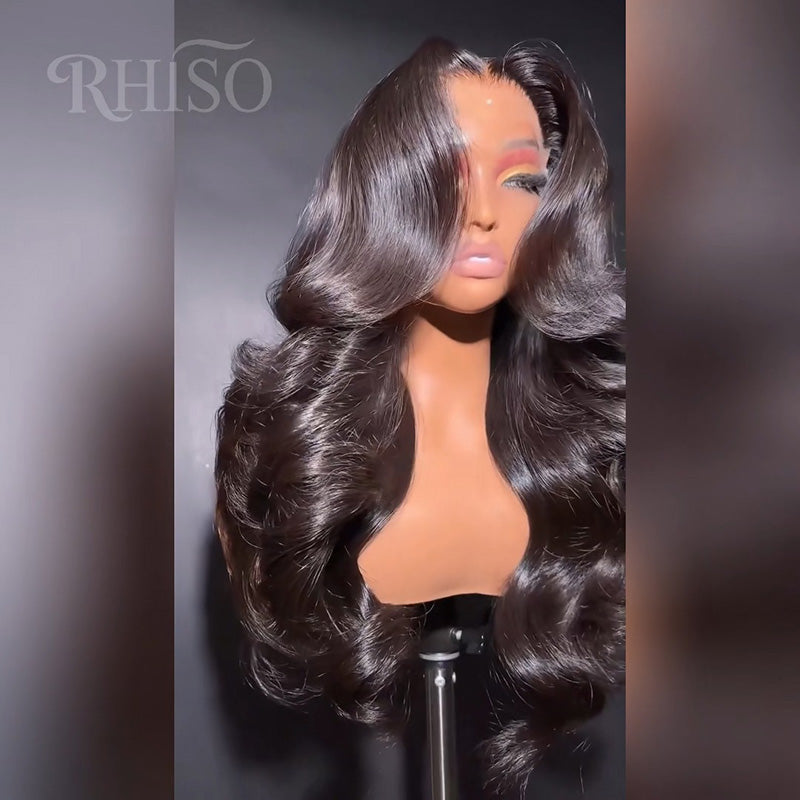 Natural Black Spring Bouncy Curl Human Hair Wig 6x6/13x6 Transparent Lace Frontal Wig 300% Density