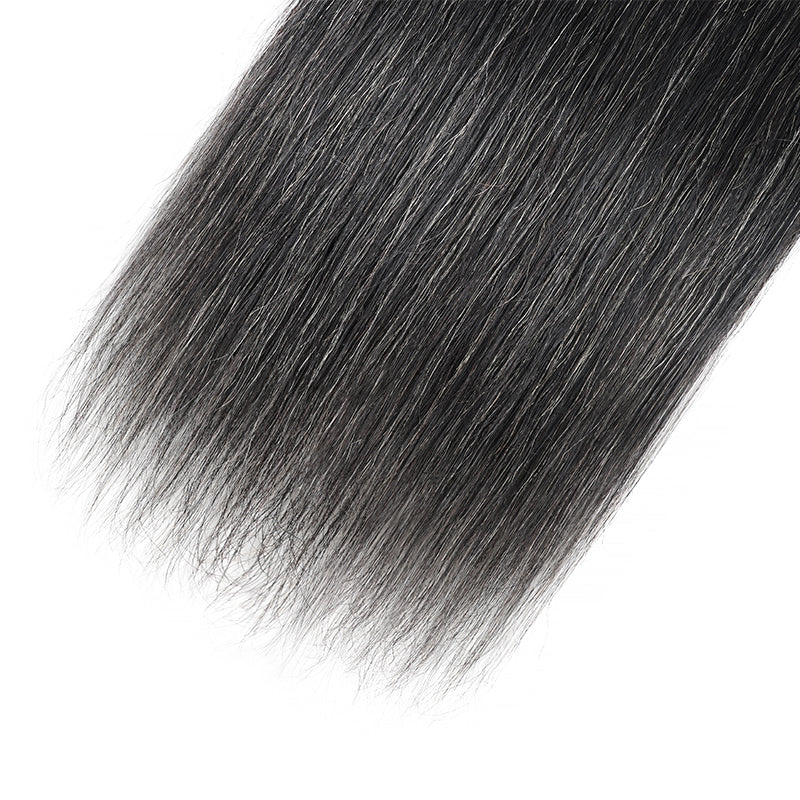 #280 Rich Salt & Pepper Miracle Konts Straight Crochet Hair Pre-Separated Feather Human Hair Extension for Black Woman