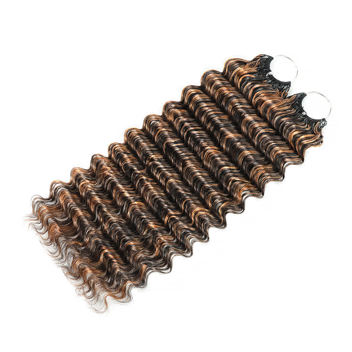 P1B/30 Highlight Deep Wave Crochet Human Hair Miracle Konts Feather 100% Human Hair Extension