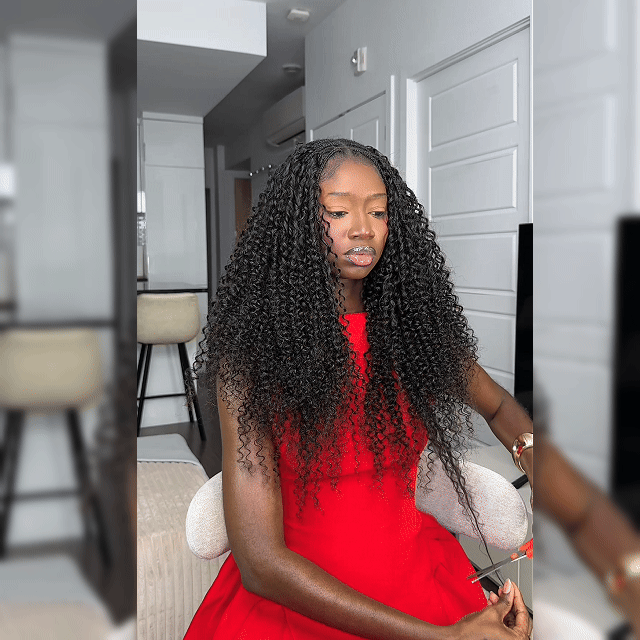 RhisoHair Soft Natural Black Jerry Curly/Deep Wave/Burmese Curly Miracle Knots Feather Crochet Braid Human Hair Extensions