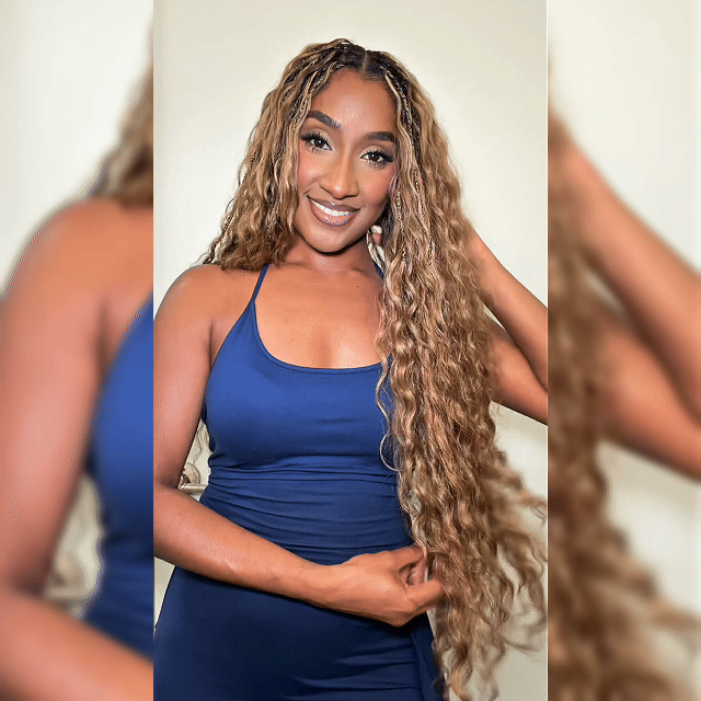P4/27/30 Mix Brown Highlight Deep Wave Miracle Knots Crochet Human Hair Machine Made Feather Crochet Hair For Black Women