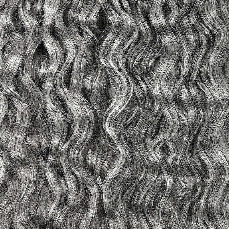 #51 Salt & Pepper Super Wave Feather Crochet Hair Miracle Konts 100% Human Hair Extension for Boho Braids-RHISO