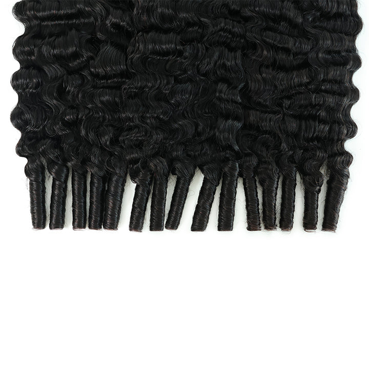 Super Double Drawn Burmese Curly Human Hair Bundles Unprocessed Full End Hair Extensions