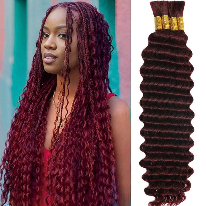 Honey Hlonde #27 Color Bulk Human Hair For Braiding Curly Hair Bundles No Weft Deep Curly Wave Braiding Hair for Boho Braids (Copy)
