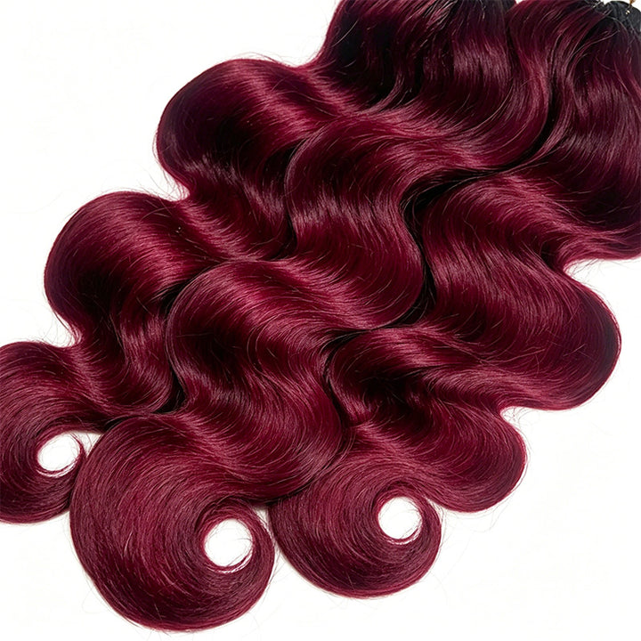99J Burgundy Body Wave Crochet Human Hair for Boho Braids Invisible Miracle Knots Style