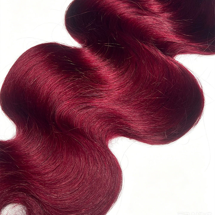 99J Burgundy Body Wave Crochet Human Hair for Boho Braids Invisible Miracle Knots Style