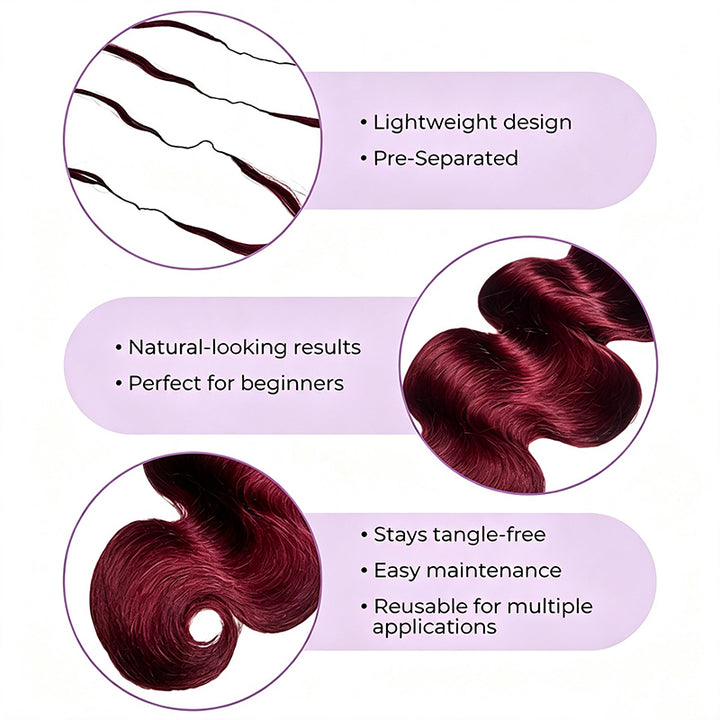99J Burgundy Body Wave Crochet Human Hair