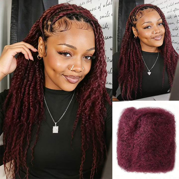 30 Copper Brown Afro kinky Bulk Hair Extensions For Braiding Dreadlock Human Hair—RhisoHair
