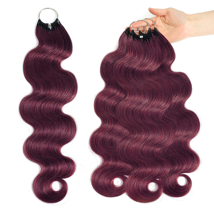 99J Burgundy Body Wave Crochet Human Hair for Boho Braids Invisible Miracle Knots Style