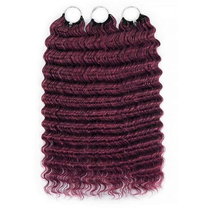 99J Burgundy Burmese Curly Crochet Human Hair for Boho Braids Invisible Miracle Knots Style