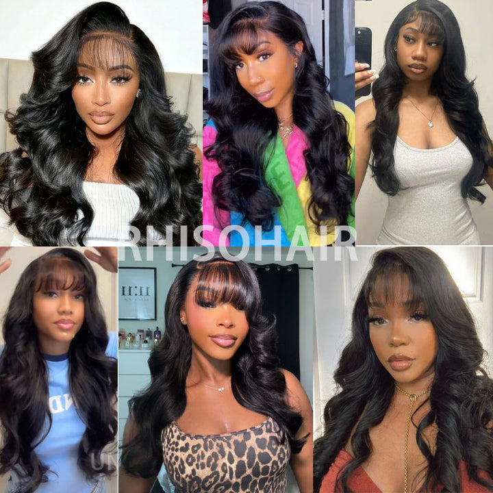 [Upgrade Strap] Air Bang Body Wave Wig Side-Part Fluffy Pull To Go Wig 5x5/13x4 Glueless Wig With Drawstring Pre-Everything Human Hair Wig