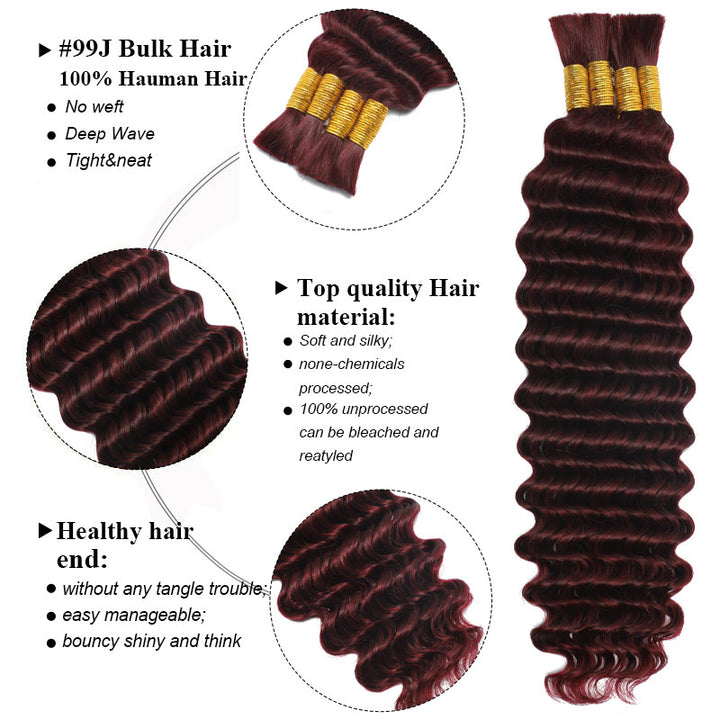 Honey Hlonde #27 Color Bulk Human Hair For Braiding Curly Hair Bundles No Weft Deep Curly Wave Braiding Hair for Boho Braids (Copy)