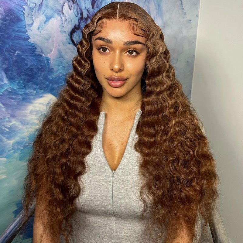 [Upgrade Strap] Pull To Go 5x5/13x4 Transparent Lace Frontal Wig Chocolate Brown#4  Loose Deep Wave Wig Pre Plucked Hairline Best Human Hair Wig