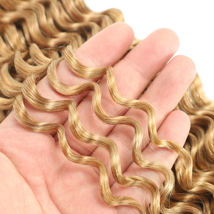 Honey Hlonde #27 Color Bulk Human Hair For Braiding Curly Hair Bundles No Weft Deep Curly Wave Braiding Hair for Boho Braids